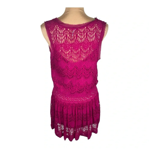 Free People Heart In Two Lace Mini Dress, Bright Orchid, Sz XS - Picture 6 of 15